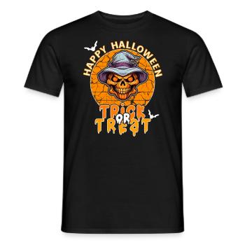 Halloween Design Creepy Skeleton Design - Men's T-Shirt - black - Front - AI Model Male 178 light (178cm)