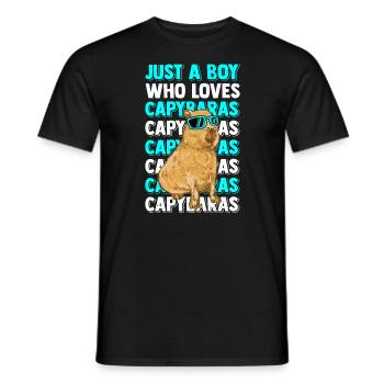 Capybara Capybara Funny Animals Rodent - Men's T-Shirt - black - Front - AI Model Male 178 light (178cm)