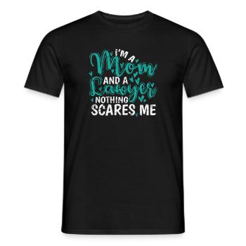 Je suis une maman et une avocate rien ne me fait peur - T-shirt homme - noir - Devant - AI Model Male 178 light (178cm)