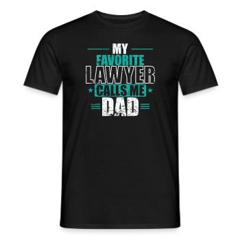 Mon avocat préféré m’appelle Papa Juriste - T-shirt homme - noir - Devant - AI Model Male 178 light (178cm)