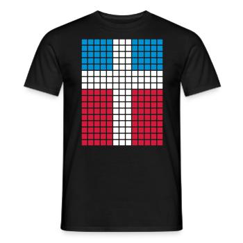 Cross Grid Pattern - Men's T-Shirt - black - Front - AI Model Male 178 light (178cm)