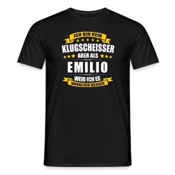 Name Emilio Vorname Klugscheisser Namenstag - Männer T-Shirt - Schwarz - Vorne - AI Model Male 178 light (178cm)