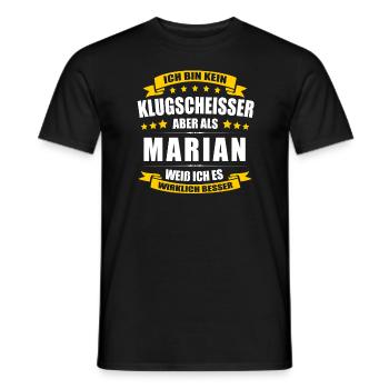 Name Marian Vorname Klugscheisser Namenstag - Männer T-Shirt - Schwarz - Vorne - AI Model Male 178 light (178cm)
