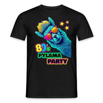 Lama Pyjama 80er Jahre Party Alpaka - Männer T-Shirt - Schwarz - Vorne - AI Model Male 178 light (178cm)