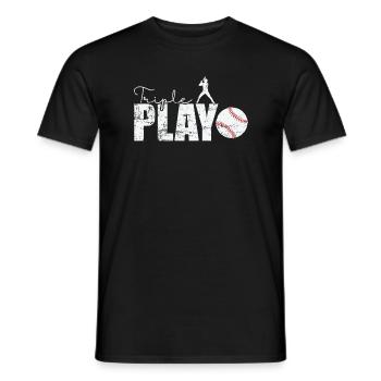 Triple Play Baseball - Men's T-Shirt - black - Front - AI Model Male 178 light (178cm)