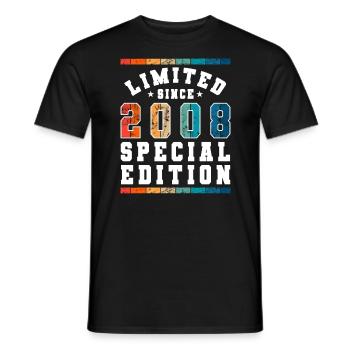 Limited Edition since 2008 Birthday Gift - Men's T-Shirt - black - Front - AI Model Male 178 light (178cm)