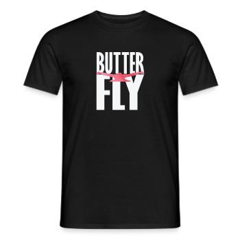 Natation papillon - T-shirt homme - noir - Devant - AI Model Male 178 light (178cm)