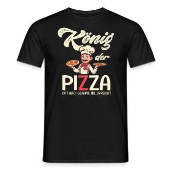 Pizzaiolo König der Pizza drolliger Bilderrahmen - Männer T-Shirt - Schwarz - Vorne - AI Model Male 178 light (178cm)