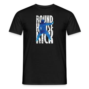 Round House Kick Kickboxen Taekwondo - Männer T-Shirt - Schwarz - Vorne - AI Model Male 178 light (178cm)