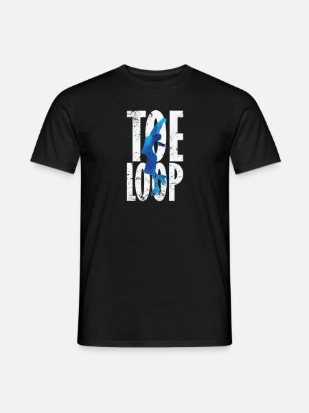 Toeloop Eiskunstlauf - Männer T-Shirt - Schwarz