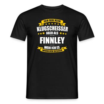 Name Finnley Vorname Klugscheisser Namenstag - Männer T-Shirt - Schwarz - Vorne - AI Model Male 178 light (178cm)