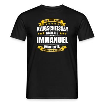 Name Immanuel Vorname Klugscheisser Namenstag - Männer T-Shirt - Schwarz - Vorne - AI Model Male 178 light (178cm)