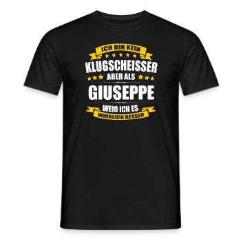 Name Giuseppe Vorname Klugscheisser Namenstag - Männer T-Shirt - Schwarz - Vorne - AI Model Male 178 light (178cm)