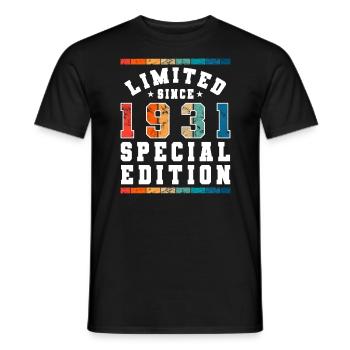 Limited Edition since 1931 Birthday Gift - Men's T-Shirt - black - Front - AI Model Male 178 light (178cm)