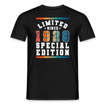Édition limitée depuis 1928 Cadeau d’anniversaire - T-shirt homme - noir - Devant - AI Model Male 178 light (178cm)