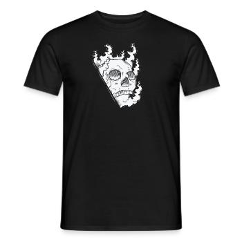 Brennender Knochenschädel Grusel Gothic Stil - Männer T-Shirt - Schwarz - Vorne - AI Model Male 178 light (178cm)