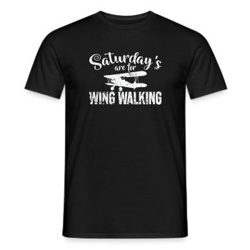 Saturday's are for Wing Walking Hobby - Men's T-Shirt - black - Front - AI Model Male 178 light (178cm)