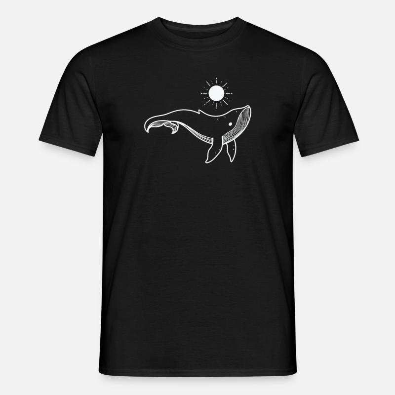 Wal mit Sonne - Männer T-Shirt - Schwarz