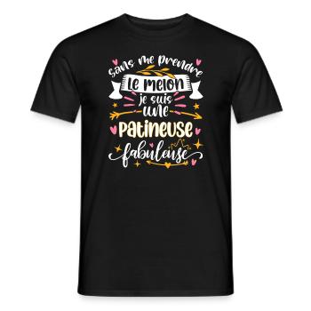 Patineuse Fabuleuse Femme Tenue Patinage Artistiqu - T-shirt homme - noir - Devant - AI Model Male 178 light (178cm)