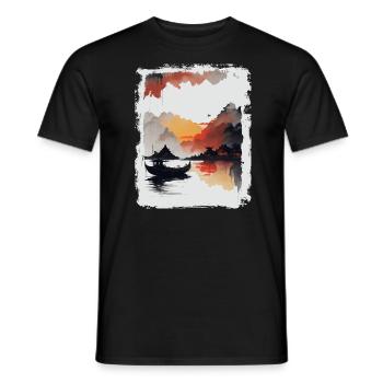 Japanisch - Ninh Binh Town - Männer T-Shirt - Schwarz - Vorne - AI Model Male 178 light (178cm)