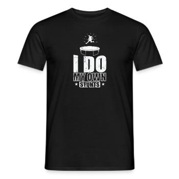 I do my own stunts trampoline hobby - Men's T-Shirt - black - Front - AI Model Male 178 light (178cm)
