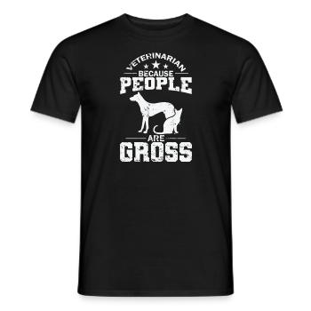 Vétérinaire parce que les gens sont dégoûtants - T-shirt homme - noir - Devant - AI Model Male 178 light (178cm)