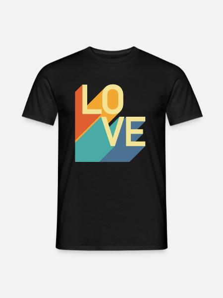 AMOUR - Rétro - T-shirt homme - noir