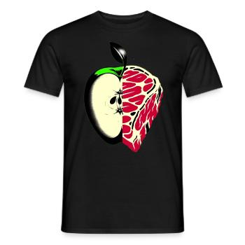 Fruit instead of meat | Reduced meat consumption - Men's T-Shirt - black - Front - AI Model Male 178 light (178cm)