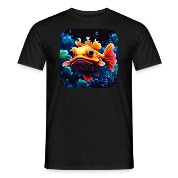 Funny Fish - Men's T-Shirt - black - Front - AI Model Male 178 light (178cm)