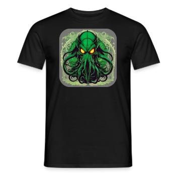 Immortal Cthulhu monster in the universe - Men's T-Shirt - black - Front - AI Model Male 178 light (178cm)