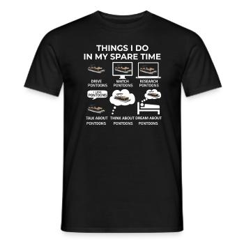 Things I Do in my Spare Time - Pontoons - Men's T-Shirt - black - Front - AI Model Male 178 light (178cm)