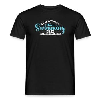 A Day without Swimming is like Sport - Männer T-Shirt - Schwarz - Vorne - AI Model Male 178 light (178cm)
