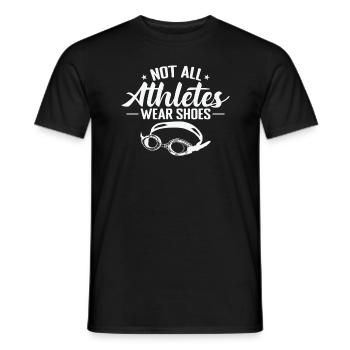 not all Athletes wear Shoes Schwimmen Sport - Männer T-Shirt - Schwarz - Vorne - AI Model Male 178 light (178cm)
