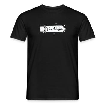 Flip Thrice USB Stick Retro Storage Module - Men's T-Shirt - black - Front - AI Model Male 178 light (178cm)