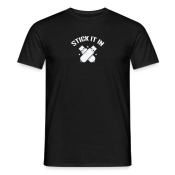Collez-le dans le module de mémoire rétro de la clé USB - T-shirt homme - noir - Devant - AI Model Male 178 light (178cm)