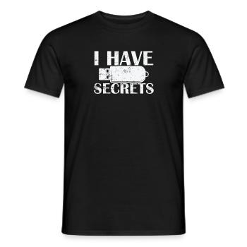 I have Secrets USB Stick Retro Storage Module - Men's T-Shirt - black - Front - AI Model Male 178 light (178cm)