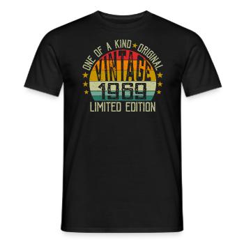 Jahrgang Jahrgang 1969 Retro Geburtstagsgeschenk 1969 - Männer T-Shirt - Schwarz - Vorne - AI Model Male 178 light (178cm)