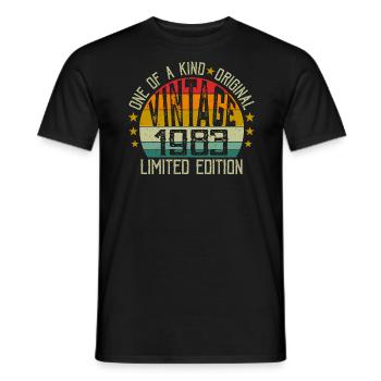 Vintage Né en 1983 Rétro Cadeau Anniversaire 1983 - T-shirt homme - noir - Devant - AI Model Male 178 light (178cm)