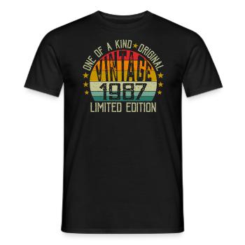 Jahrgang Jahrgang 1987 Retro Geburtstagsgeschenk 1987 - Männer T-Shirt - Schwarz - Vorne - AI Model Male 178 light (178cm)