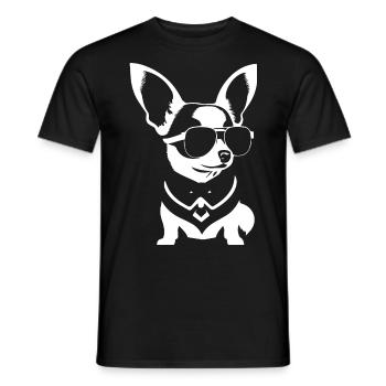 Funny Chihuahua wearing Sunglasses Chihuahuas - Men's T-Shirt - black - Front - AI Model Male 178 light (178cm)