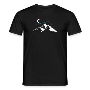 Étoiles filantes au-dessus du ciel des montagnes - T-shirt homme - noir - Devant - AI Model Male 178 light (178cm)
