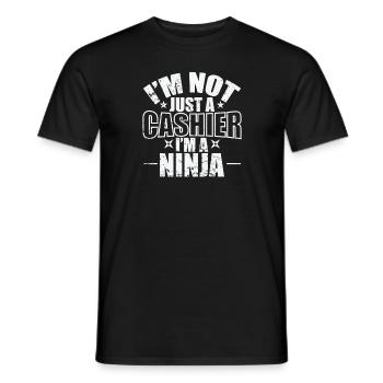 I'm not just a Cashier I'm a Ninja Profession - Men's T-Shirt - black - Front - AI Model Male 178 light (178cm)