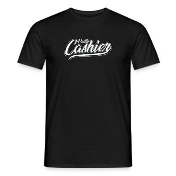 Pretty Cashier Salesman Profession - Men's T-Shirt - black - Front - AI Model Male 178 light (178cm)