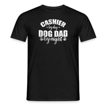 Cashier by Day Dog Dad be Night Seller - Men's T-Shirt - black - Front - AI Model Male 178 light (178cm)