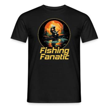 Fanatique de pêche - Astronaute - T-shirt homme - noir - Devant - AI Model Male 178 light (178cm)
