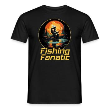 Fanatique de pêche - Astronaute - T-shirt homme - noir - Devant - AI Model Male 178 light (178cm)