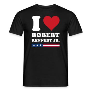 I Heart Robert Kennedy JR - Men's T-Shirt - black - Front - AI Model Male 178 light (178cm)