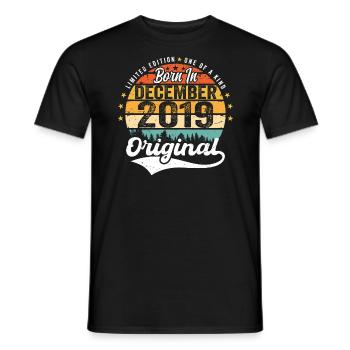 Original December 2019 Vintage Birthday 2019 - Men's T-Shirt - black - Front - AI Model Male 178 light (178cm)