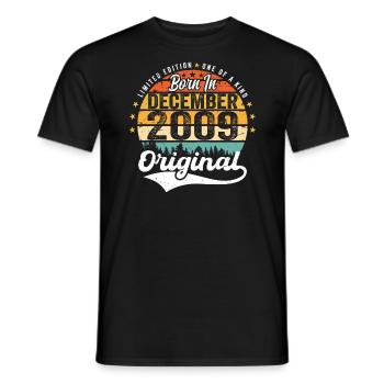 Original December 2009 Vintage Birthday 2009 - Men's T-Shirt - black - Front - AI Model Male 178 light (178cm)