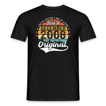 Original Dezember 2008 Jahrgang Geburtstag 2008 - Männer T-Shirt - Schwarz - Vorne - AI Model Male 178 light (178cm)